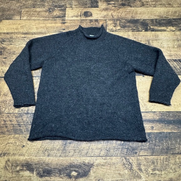 Peruvian Trading Co. Wool‎ Sweater Mock Neck Long Sleeve Pullover Gray - Picture 1 of 5
